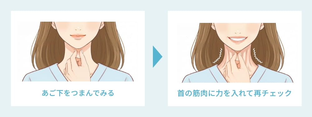 顎下の皮下脂肪のチェック方法